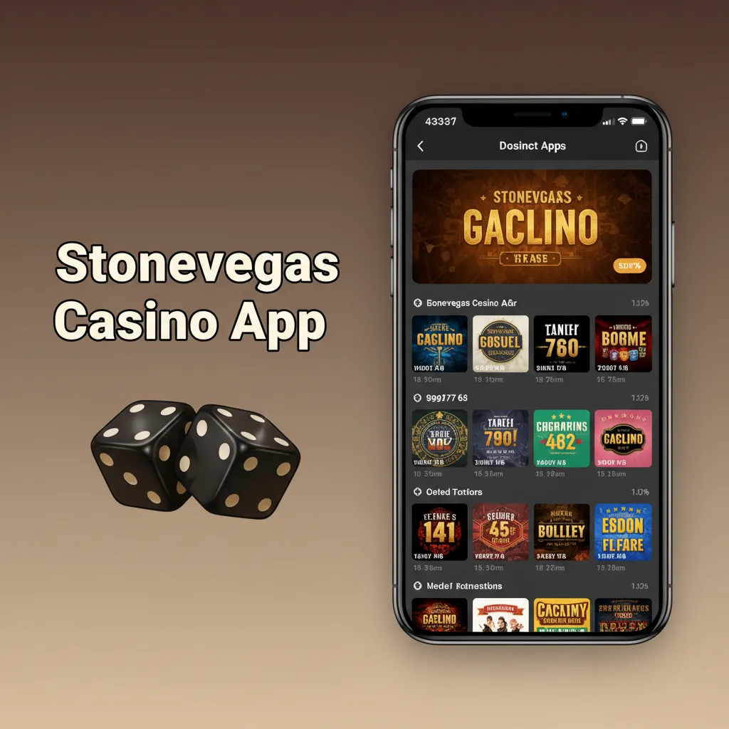 Stonevegas app casino lobby with slots like Book of Dead, Sweet Bonanza, Mega Roulette, live dealers, and promo banners.