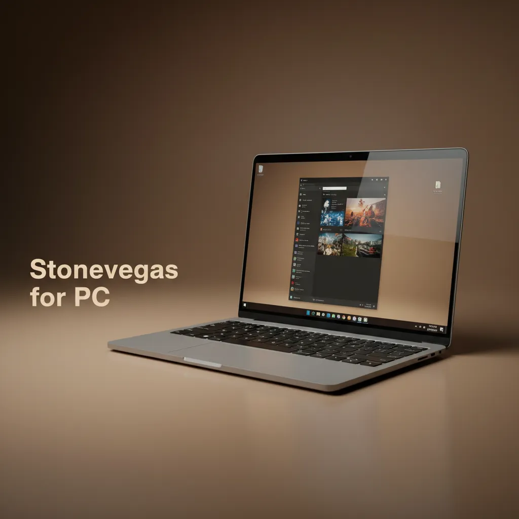Stonevegas in a PC browser; no download. Add desktop shortcut, pin tab, enable notifications, bookmark Help Centre.