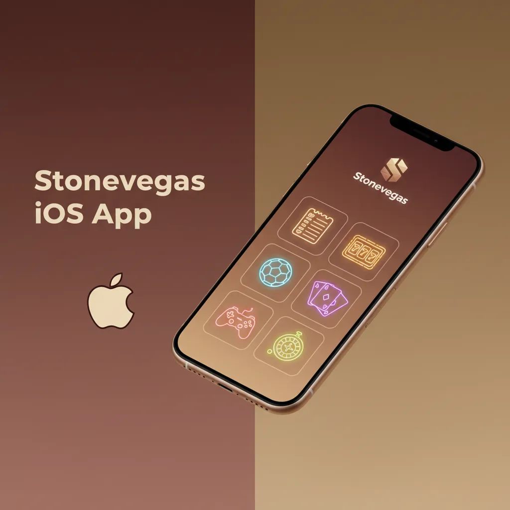 Stonevegas iOS app on iPhone and iPad showing live odds, casino games, quick deposits/withdrawals; requires iOS 12+, ~150MB.