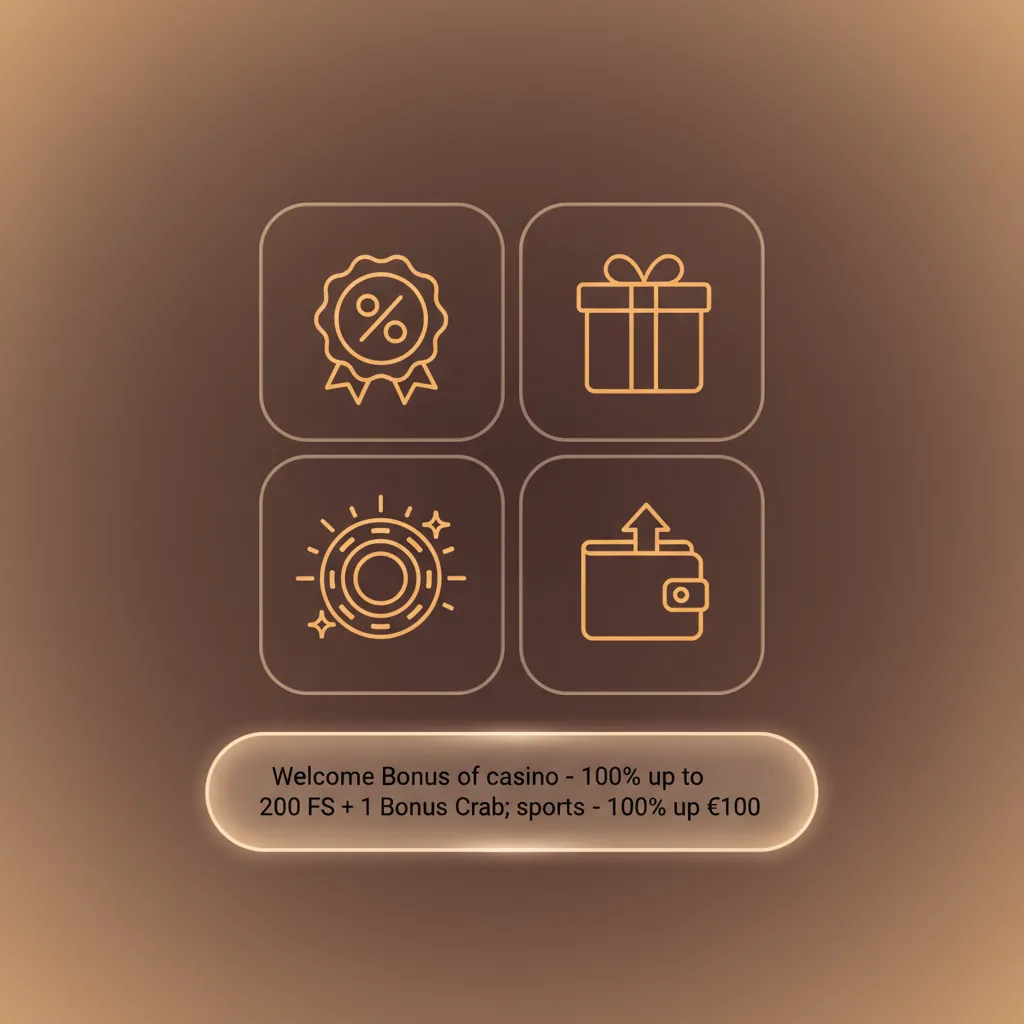 Welcome Bonus banner: Casino 100% up to €500 + 200 Free Spins + 1 Bonus Crab; Sports 100% up to €100.